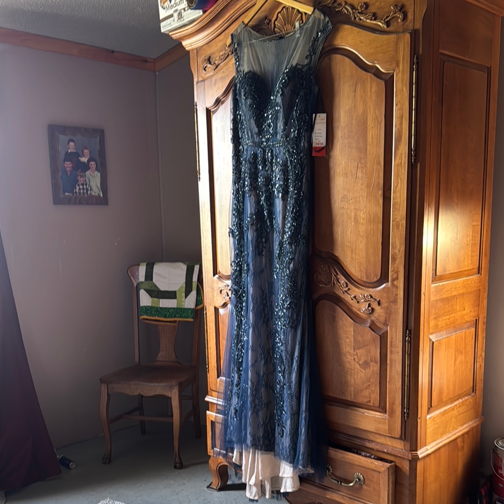 Dave & Johnny Midnight Blue Sequin Dress